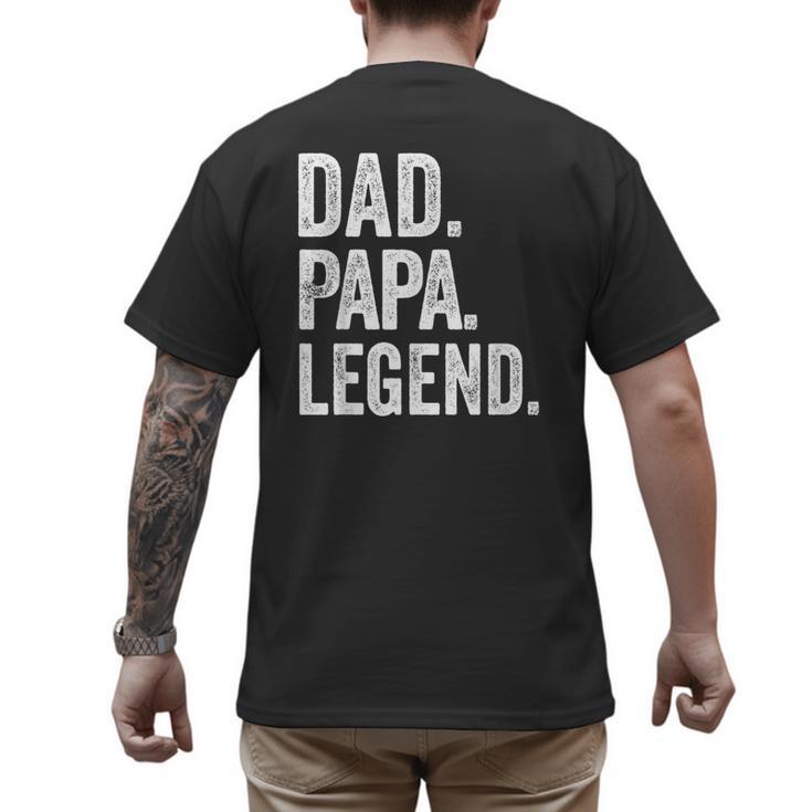 Dad Papa Legend Vintage Distressed Bold Papa Graphic Men's Back Print T-Shirt