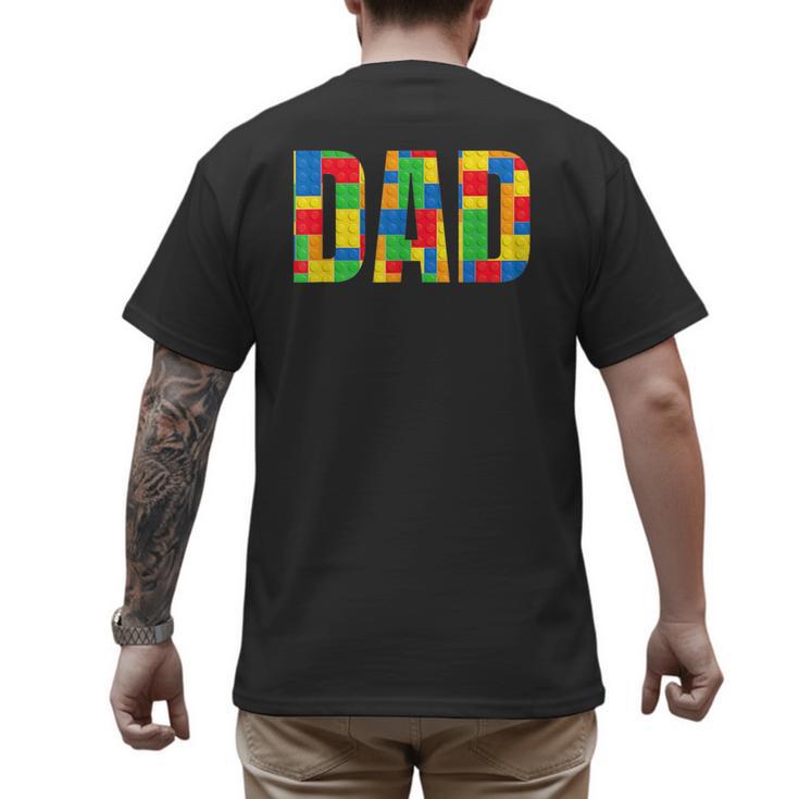 Dad Parent Brick Master Builder Building Blocks Set Family T Men's Back Print T-Shirt
