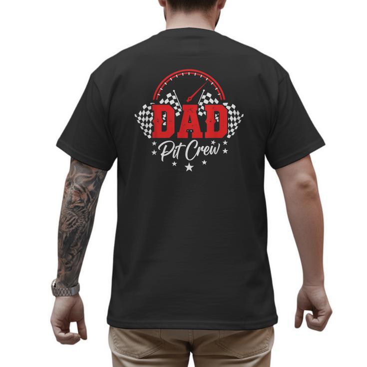 Dad Pit Crew Birthday Party Race Car Racing Family Matching Men's Back Print T-Shirt