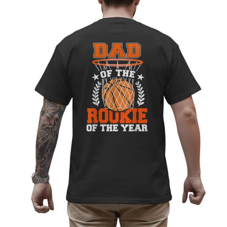 Dad Of Rookie 1st Basketball Bday Theme Matching Men's Back Print T-Shirt