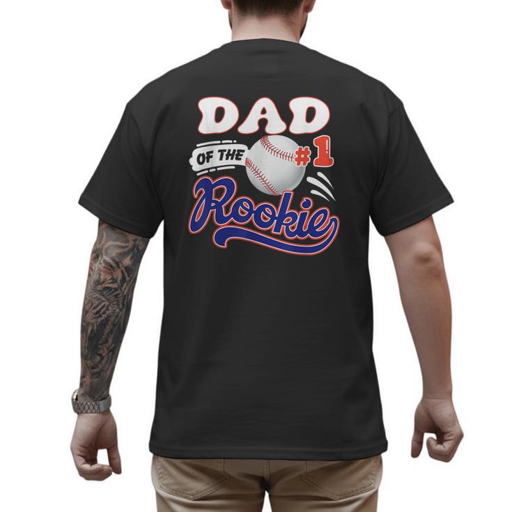 Dad Rookie Of Year 1st Birthday Baseball Theme Matching Men's Back Print T-Shirt