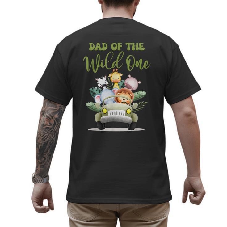 Dad Of The Wild One 1st Birthday Safari Family Matching Men's Back Print T-Shirt