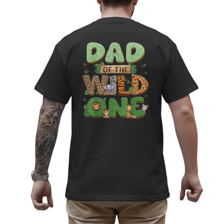Dad Of The Wild One Birthday Family Matching Party Decor Men's Back Print T-Shirt