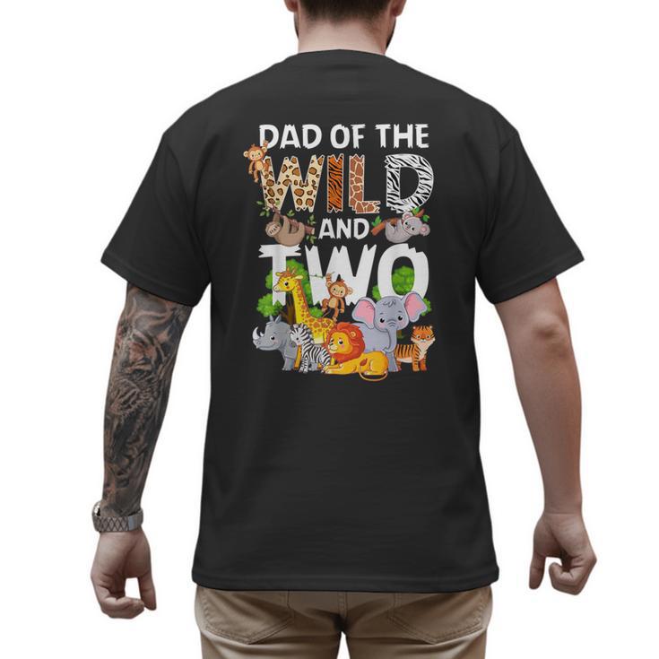 Dad Of The Wild Two Zoo 2nd Birthday Safari Jungle Animal Men's Back Print T-Shirt