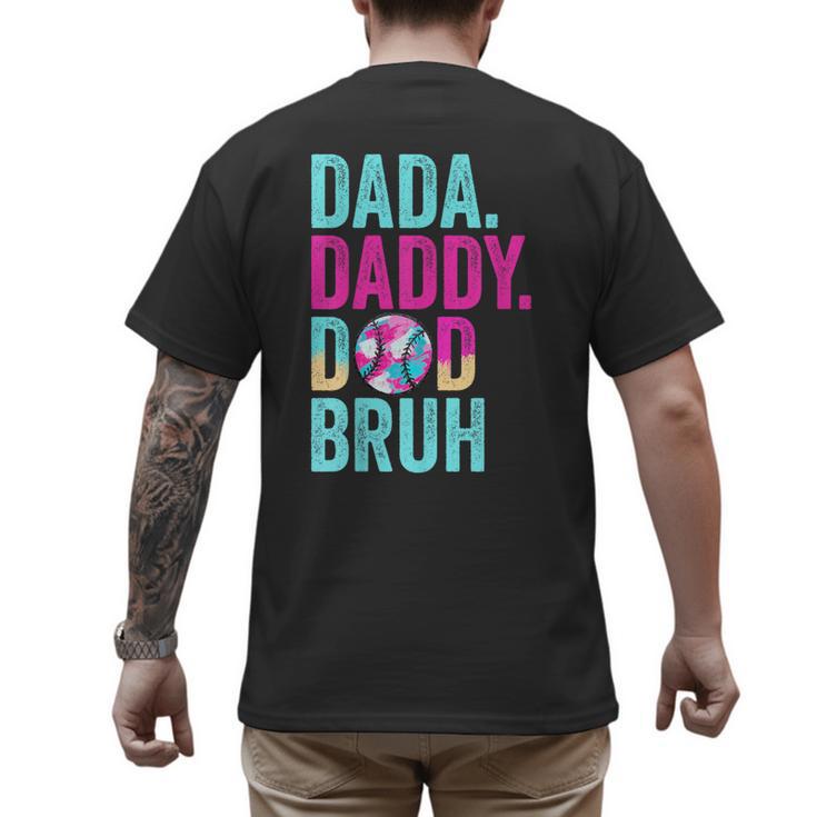 Dada Daddy Dad Bruh Baseball Drip Ice Cream Dad Bruh Men's Back Print T-Shirt