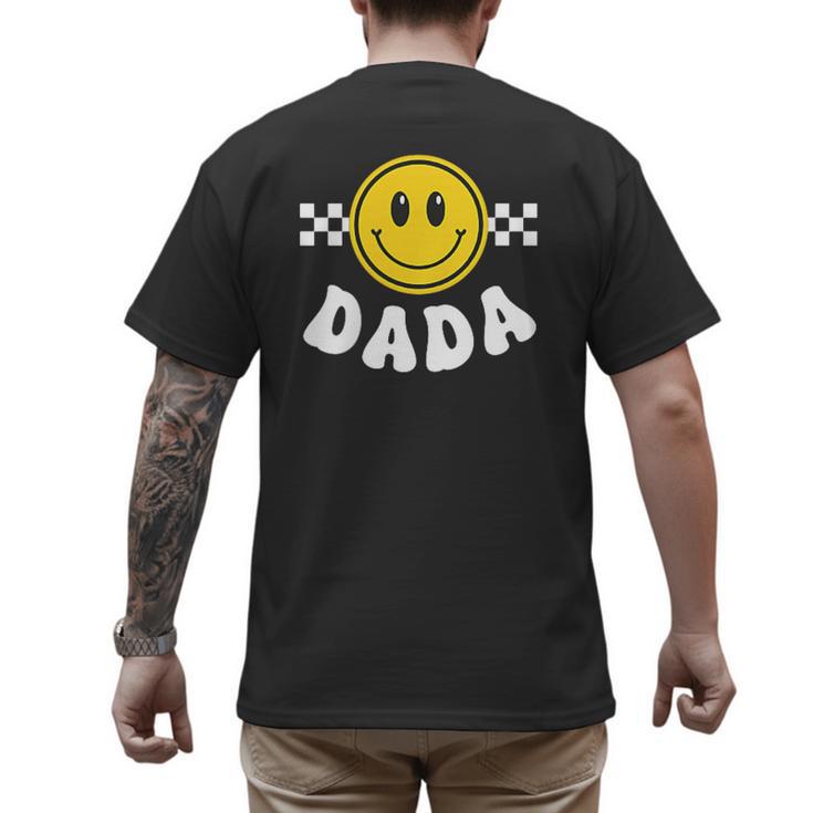 Dada One Happy Dude Birthday Theme 1st Family Matching Mom Men's Back Print T-Shirt