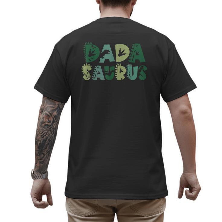 Dada Saurus Dad Dinosaur Three Rex Birthday Boy Girl Family Men's Back Print T-Shirt