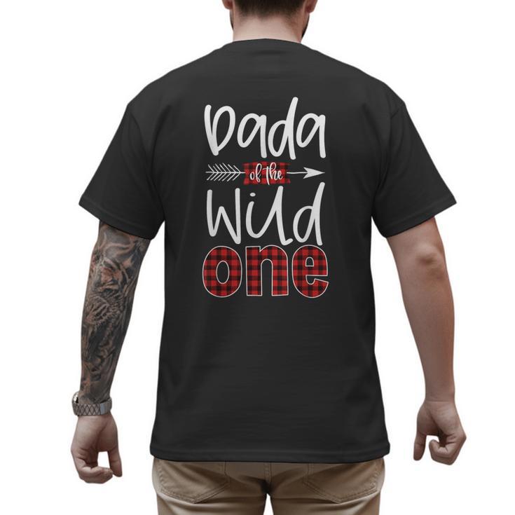 Dada Of The Wild One Buffalo Plaid Lumberjack 1st Birthday Men's Back Print T-Shirt