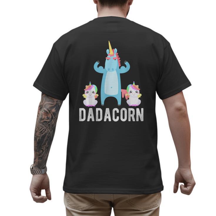 Dadacorn Unicorn Lover Tee For Papa Dad And Kid Men's Back Print T-Shirt