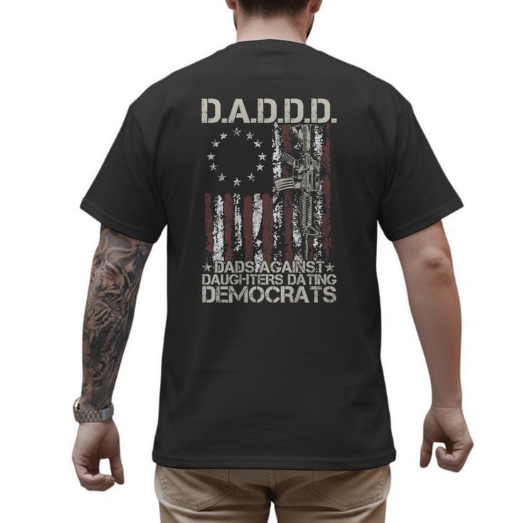 Daddd Gun Dads Against Daughters Dating Democrats On Back Men's Back Print T-Shirt