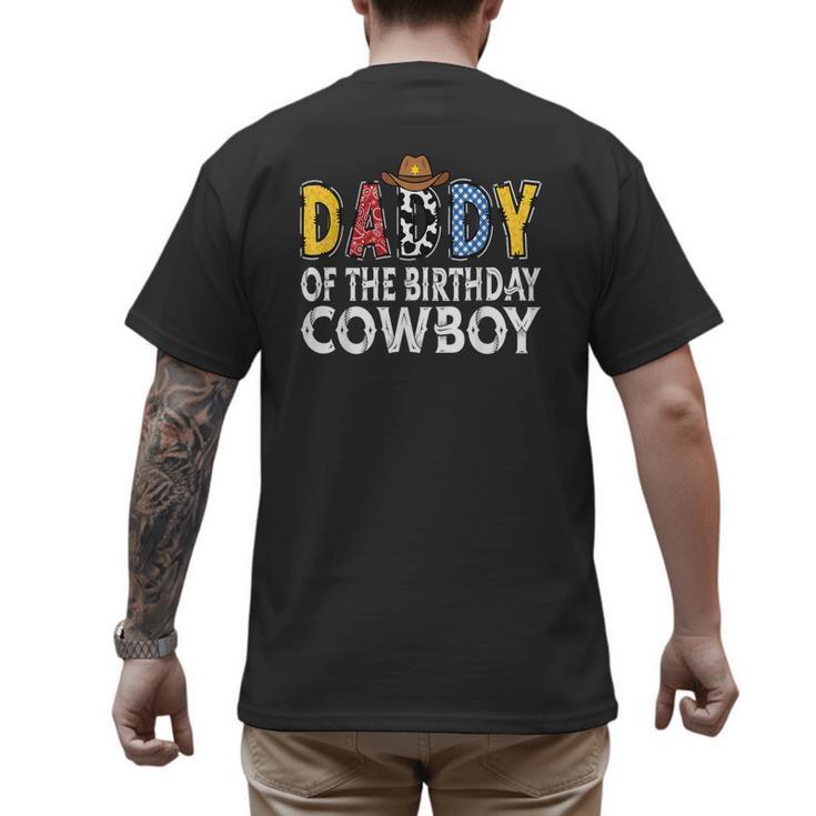 Daddy 1st Birthday Cowboy Western Daddy Birthday Boy Men's Back Print T-Shirt