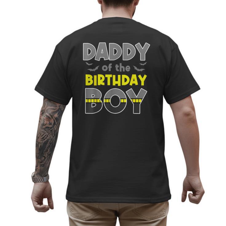 Daddy Of The Birthday Boy Bat Family Party Theme Boys Men's Back Print T-Shirt
