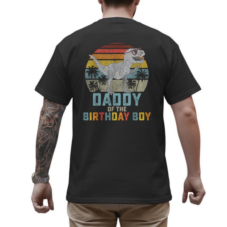 Daddy Dinosaur Of The Birthday Boy Dad Matching Family Men's Back Print T-Shirt