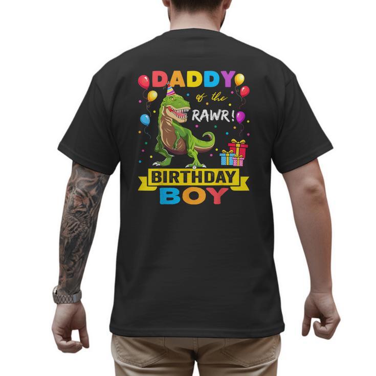 Daddy Dinosaur Shirt Cute Birthday Boy Family Apparel Men's Back Print T-Shirt