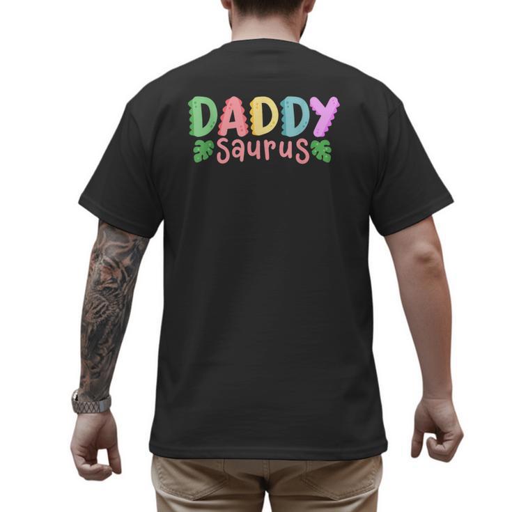 Daddy Saurus Kids Dinosaur Birthday Party Family Matching Men's Back Print T-Shirt