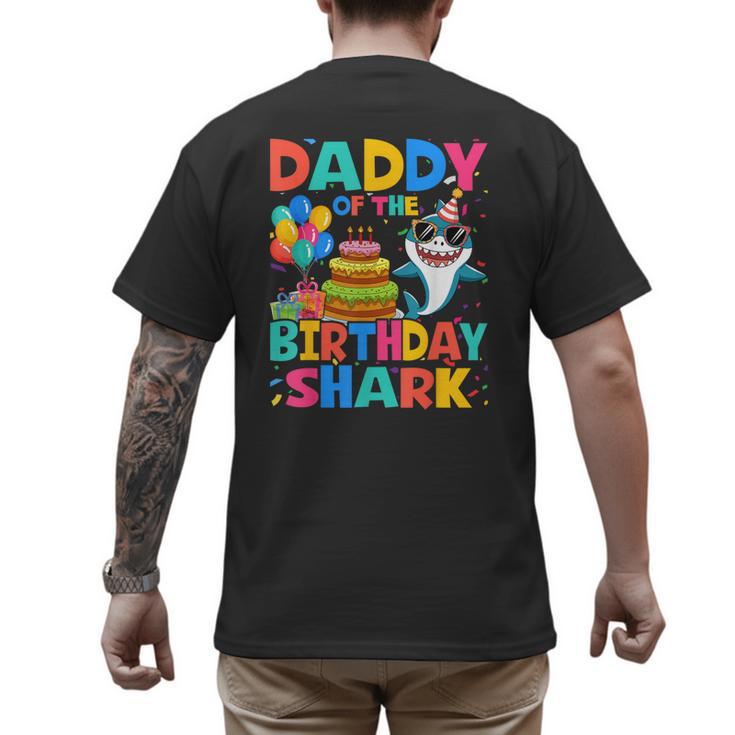 Daddy Of The Shark Birthday Dad Matching Family Men's Back Print T-Shirt