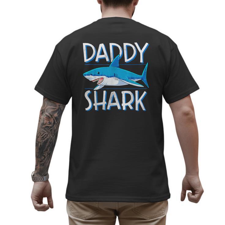Daddy Shark T Shirt Fathers Day Family Matching Dad Men's Back Print T-Shirt