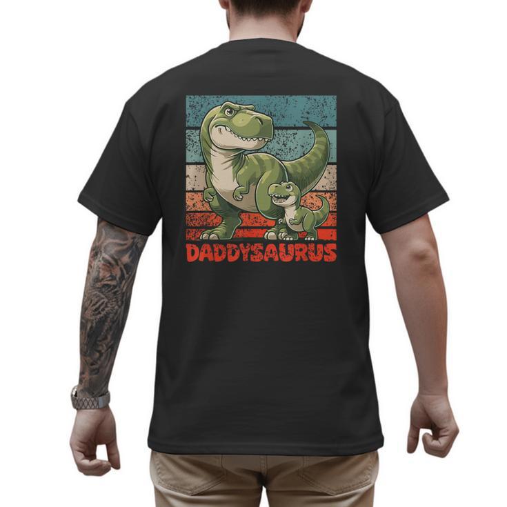 Daddysaurus Father's Day Best Dad T-Rex Papa Men's Back Print T-Shirt