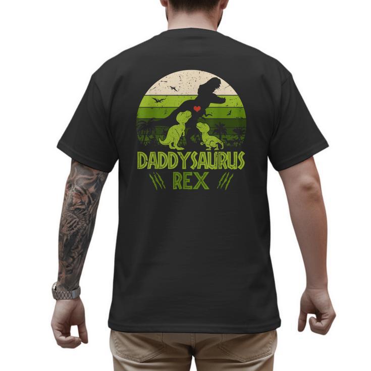 Daddysaurus Rex 2 Kids Sunset Tshirt For Fathers Day Men's Back Print T-Shirt