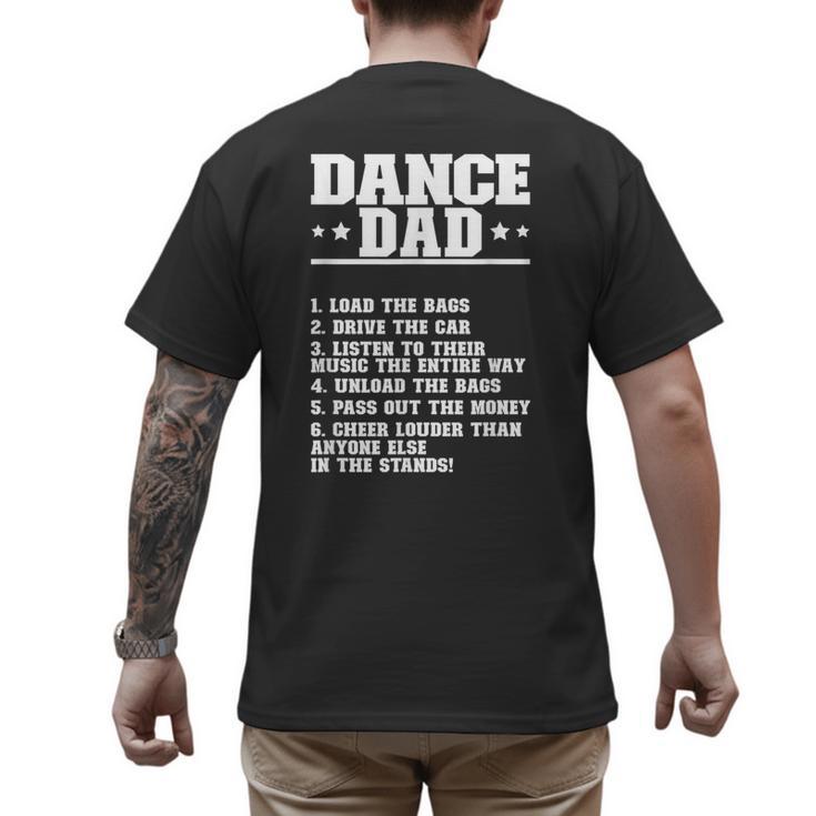 Dancer Dad Dancing Father Of A Dancer Dad Men's Back Print T-Shirt