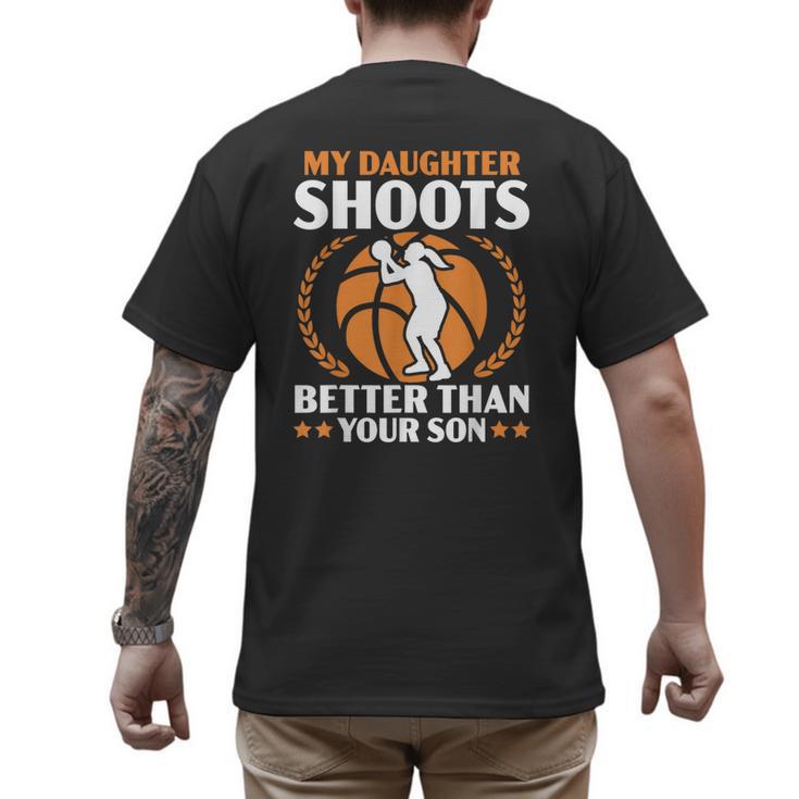 Daughter Basketball Sport Basketball Dad Mom Basketball Fan Men's Back Print T-Shirt