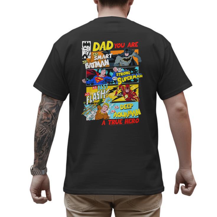 DC Comics Father's Day Justice League Dad Attributes Men's Back Print T-Shirt