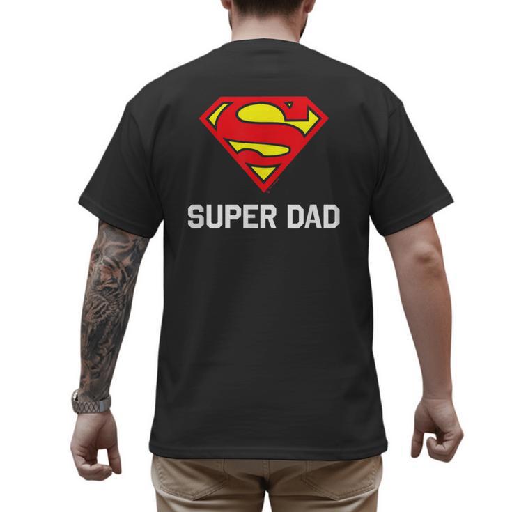 DC Comics Superman Father's Day Super Dad Logo Men's Back Print T-Shirt