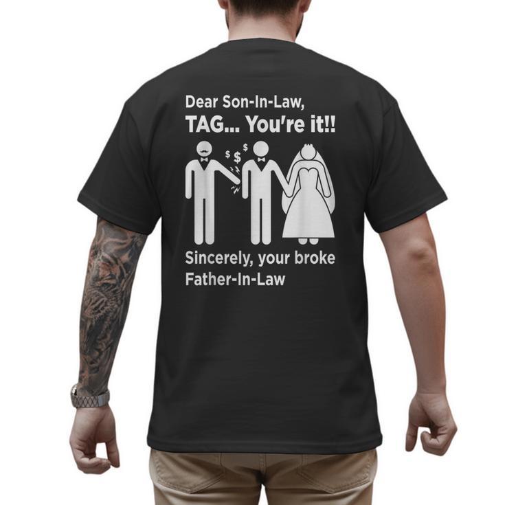 Dear Son-In-Law Father Of The Bride Dad Wedding Marriage Men's Back Print T-Shirt