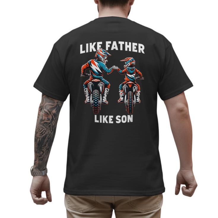 Dirt Bike Family Father Son Motocross Off-Road MX Dad Boys Men's Back Print T-Shirt