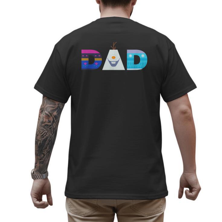 Disney Frozen Elsa Anna Olaf Dad Father's Day Birthday Men's Back Print T-Shirt