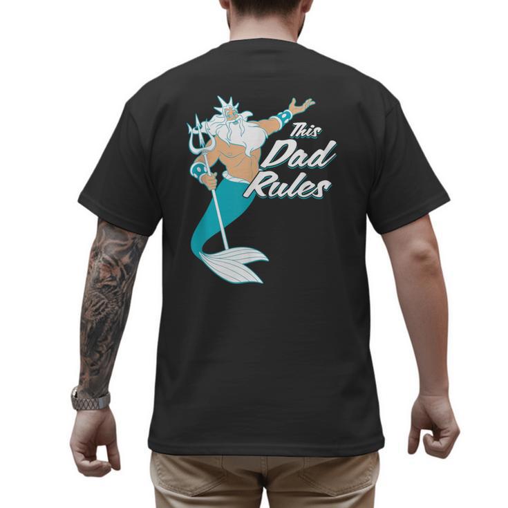 Disney The Little Mermaid King Triton Dad Men's Back Print T-Shirt