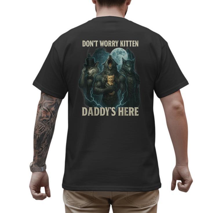 Don't Worry Kitten Daddy's Here Men's Back Print T-Shirt