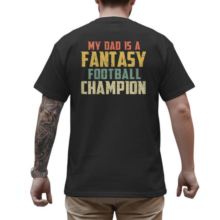 Fantasy Football Dad Champion Vintage Draft Party Men's Back Print T-Shirt