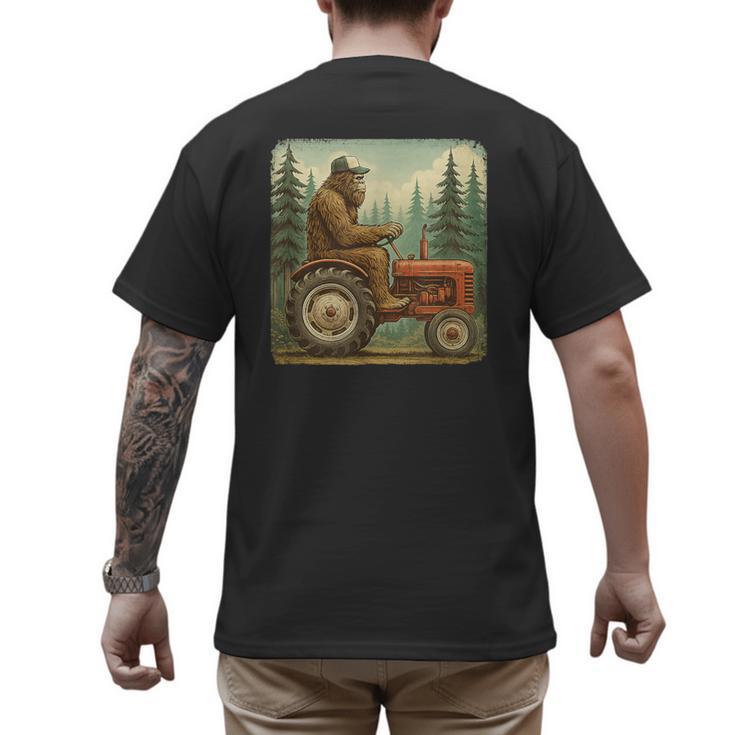 Farmer Men Tractor Rancher Farm Dad Distressed Men's Back Print T-Shirt
