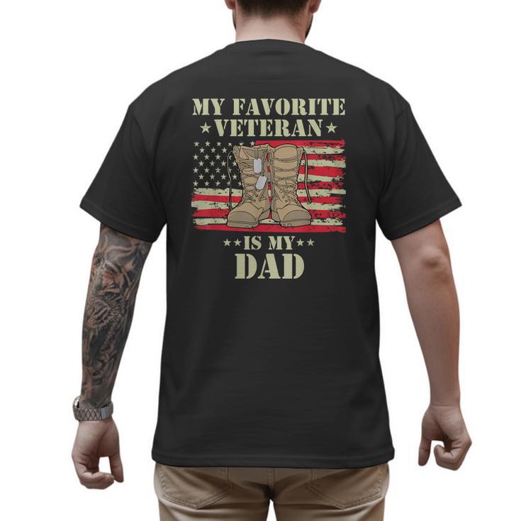 Father Veterans Day My Favorite Veteran Is My Dad Proud Kids Men's Back Print T-Shirt