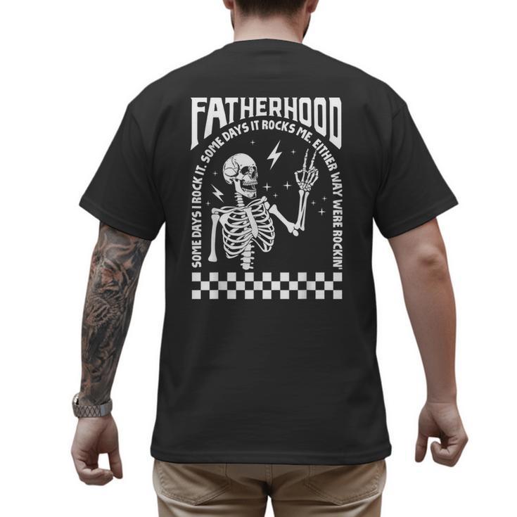 Fatherhood Dad Tour Some Days I Rock It Happy Father's Day Men's Back Print T-Shirt