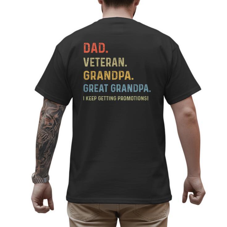 Fathers Day Dad Veteran Grandpa Great Grandpa Men's Back Print T-Shirt