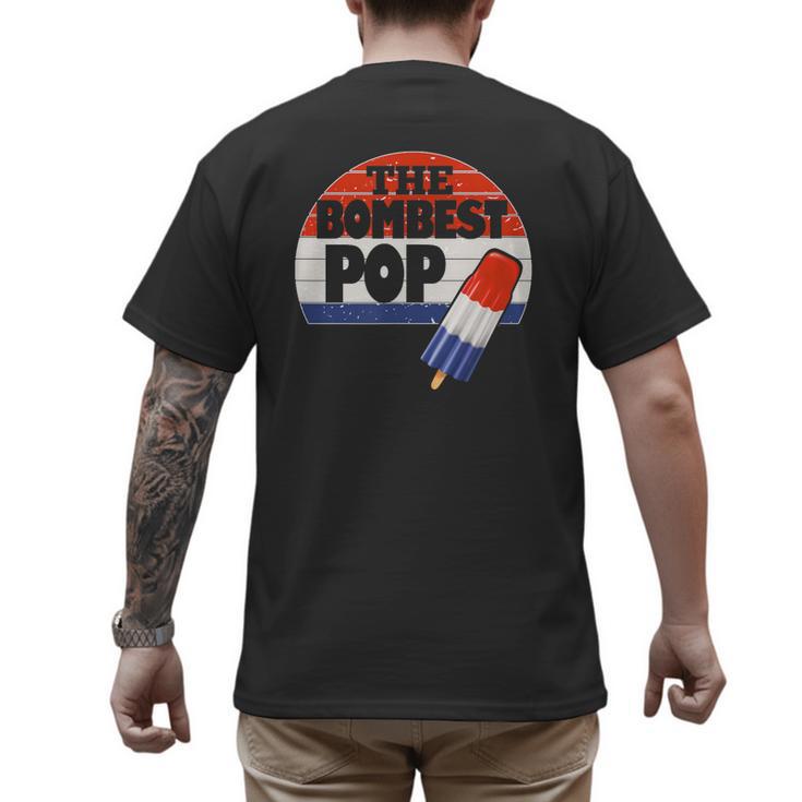 Fathers Day Shirt Cool Dad Bombest Pop Retro 80s Dad Men's Back Print T-Shirt
