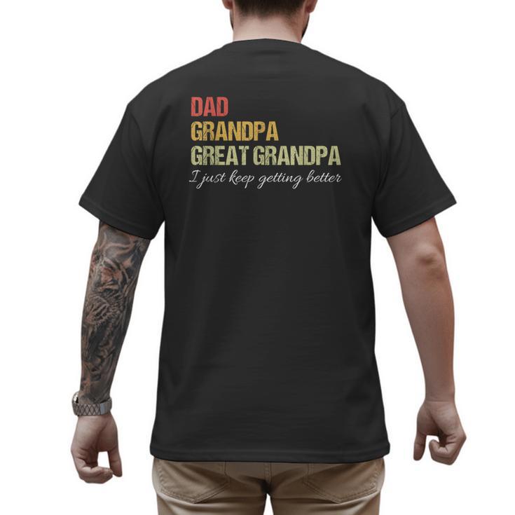 Fathers Day From Wife Son Kids Dad Grandpa Great Grandpa Men's Back Print T-Shirt
