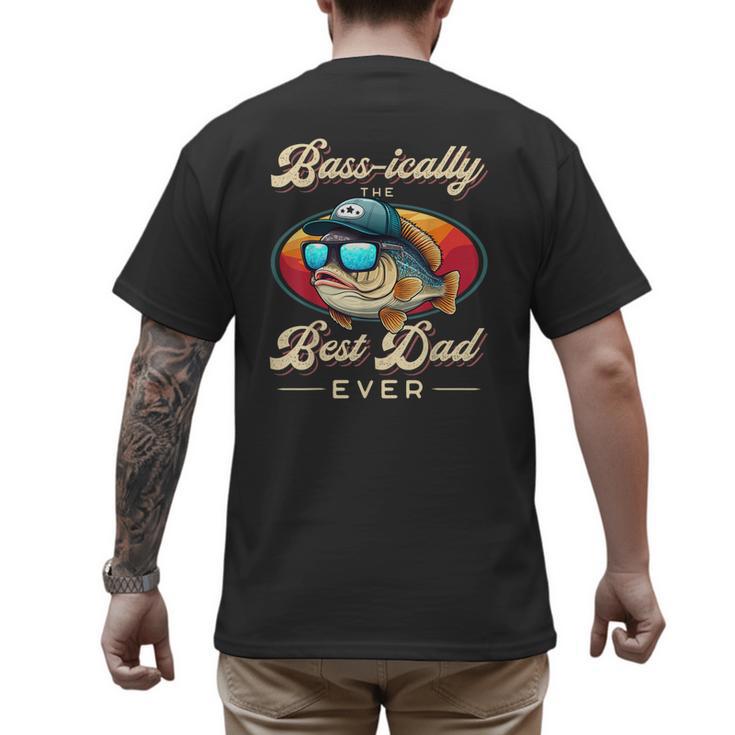 Fishing Father's Day Dad Fisherman Birthday Graphic Men's Back Print T-Shirt