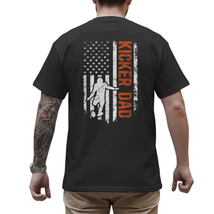 Football Kicker Dad Of A Football Kicker Father US Flag Men's Back Print T-Shirt