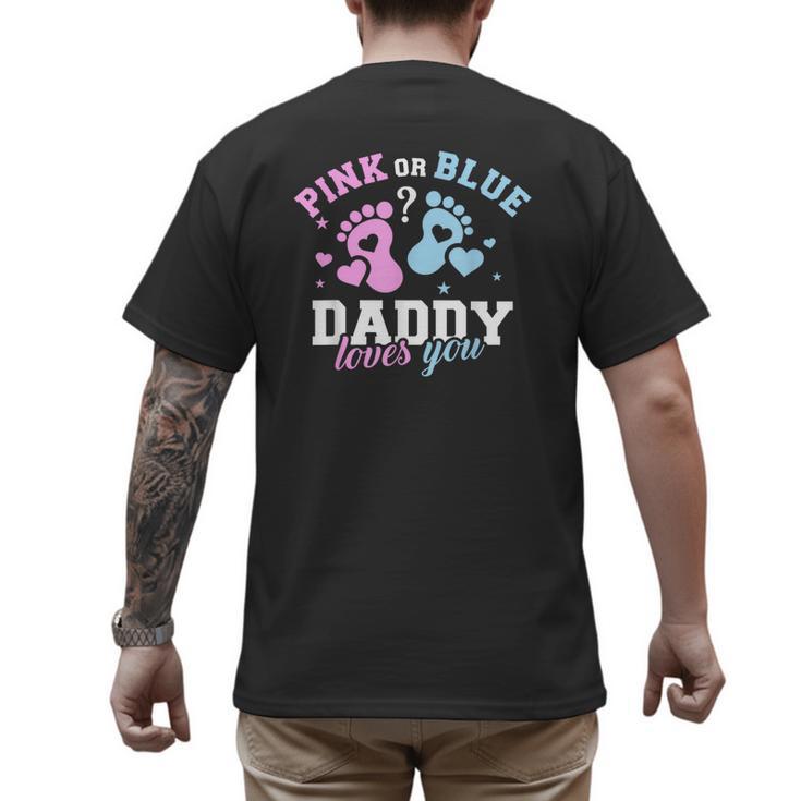 Gender Reveal Daddy Dad Men's Back Print T-Shirt