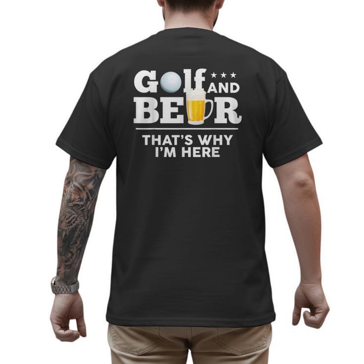 Golf And Beer Joke Dad Fathers Day Drinking Birthday Small Men's Back Print T-Shirt