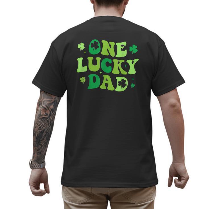 Groovy St Patrick's Day Apparel One Lucky Dad Shirt  Small Modern Groovy St Patrick's Day Shirt Men's Back Print T-Shirt
