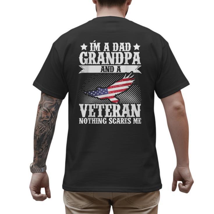 I'm A Dad Grandpa And A Veteran US Flag Veterans Day Men's Back Print T-Shirt
