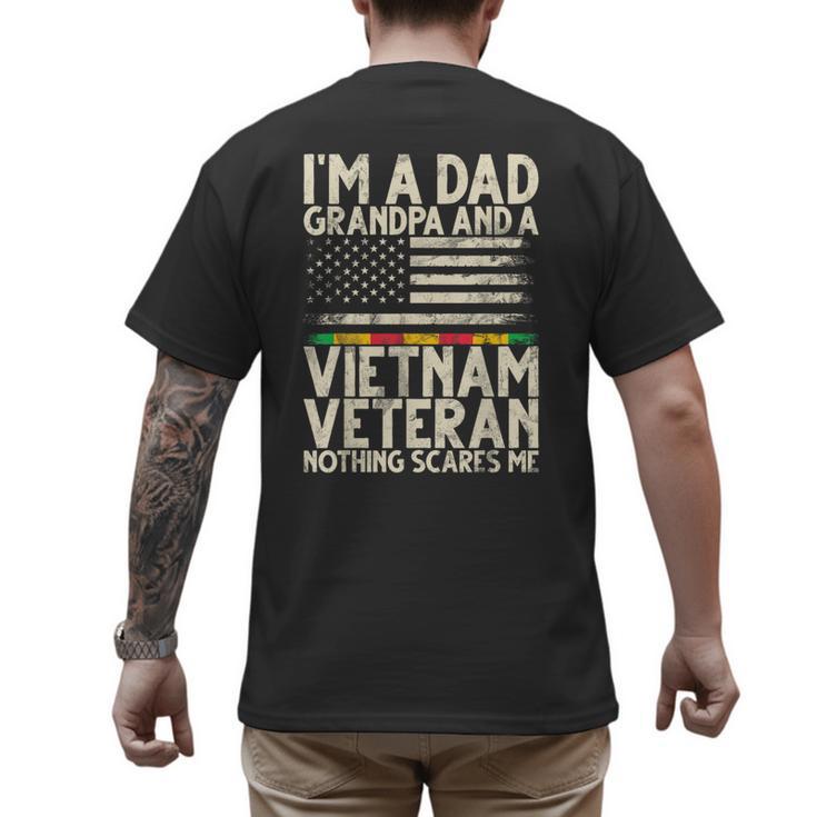 I'm A Dad Grandpa And A Vietnam Veteran Nothing Scares Me Men's Back Print T-Shirt