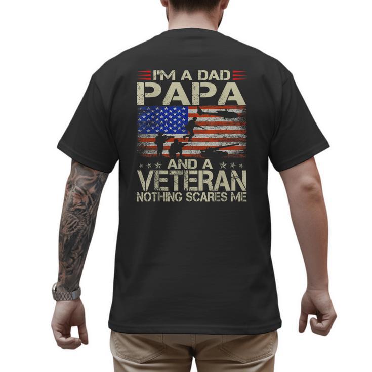 I'm A Dad Papa And Veteran Retro Dad Papa Grandpa Men's Back Print T-Shirt