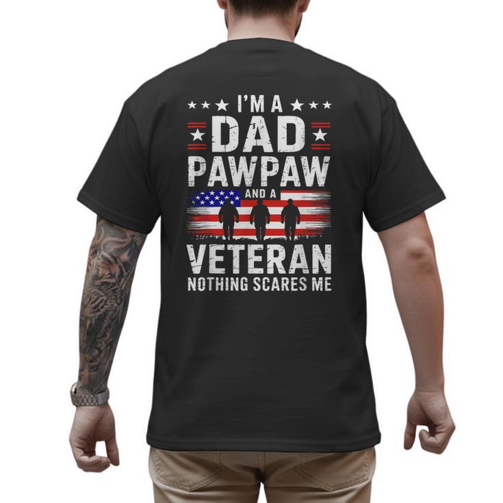 I'm A Dad Pawpaw And A Veteran Shirt Men Grandpa Fathers Day Men's Back Print T-Shirt