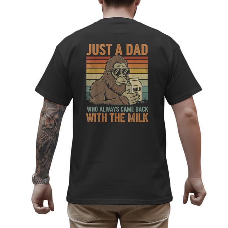 Just A Dad Who Always Came Back With The Milk Daddy Men's Back Print T-Shirt