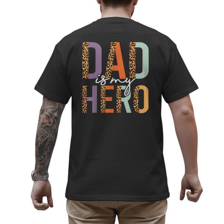 Kids Fathers Day Shirt For Son Daughter My Dad Is My Hero Men's Back Print T-Shirt